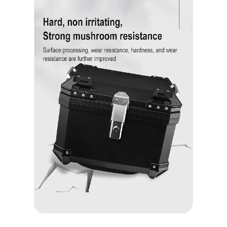 45L Motorcycle Trunk Helmet Box Universal Motorbike Top Case ABS Tail Box Rear Luggage Case Waterproof Toolbox With Safe Lock