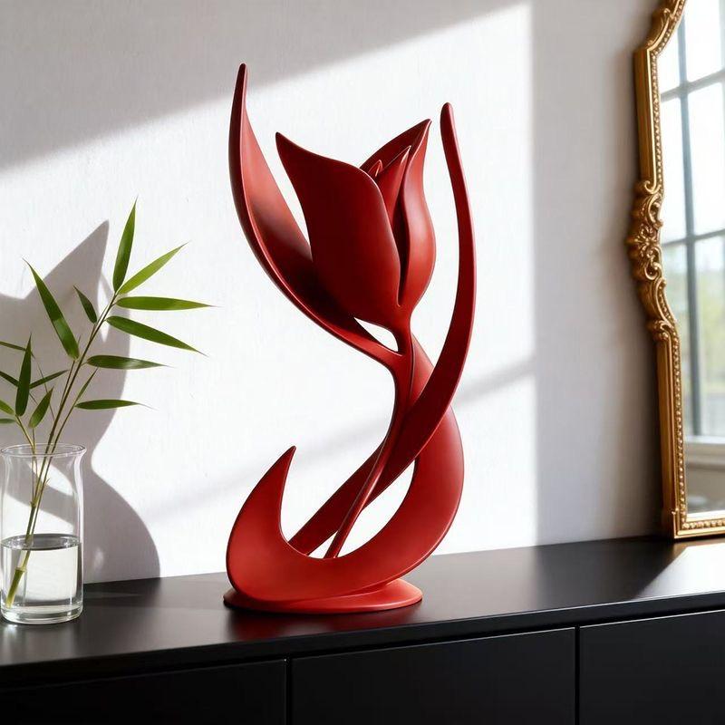 3D Printed Minimalist Abstract Rose Figurine – INS Style Home Desktop Decoration