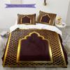 Muslim Pattern Bedding,Quilt Set Quilt Cover Pillowcase Home Birthday Gift (1 * Duvet Cover + 2 * Pillowcase, Without Core)
