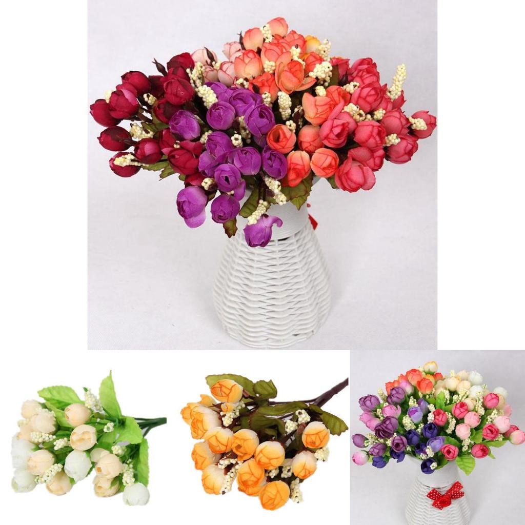 Versatile Artificial Flowers Tea Rose Buds Perfect For Wedding And Home Decor