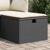 VidaXL Garden Stool with Cushion, Seat with Cover, Patio Furniture Balcony Terrace Backyard Outdoor, Black 366002