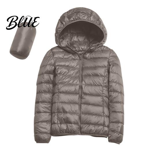 Polyester Lining Coat Pockets Zip-up with Hood Down Jacket Women Winter And Zipper Padded Warm