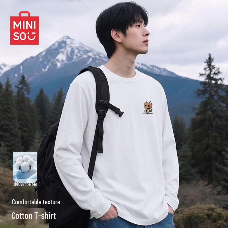 MINISO Men's Crew Neck Long Sleeve T-Shirt