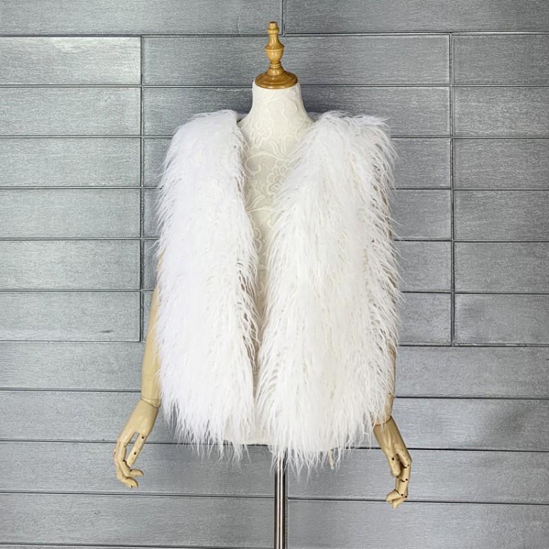 2026 Womens Faux Fur Vest Warm Sleeveless Jacket Street Style Winter Coat