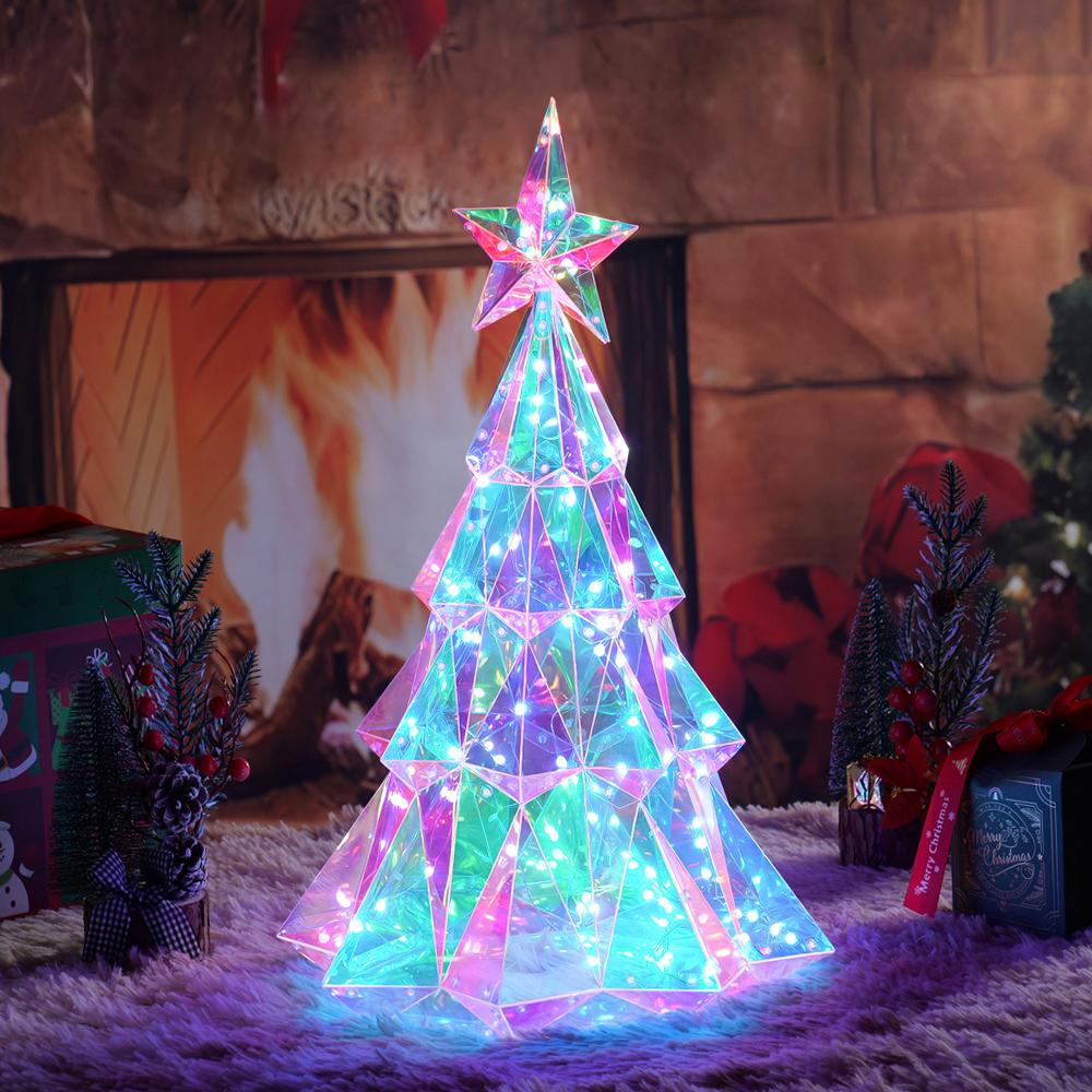 Christmas Tree Colorful Lights Hotel Showcase Front Desk Decoration Creative Ornaments Home Small Christmas Day Decorations