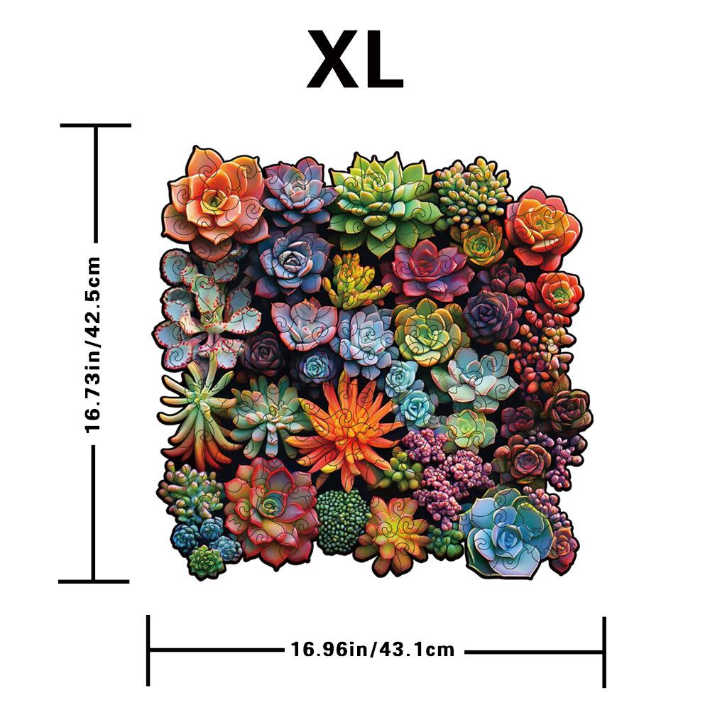 Succulent Puzzle Toy Wooden Special-Shaped Puzzle Holiday Gift High Difficulty Decompression Puzzle