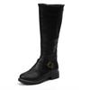 Large Size Thick Heel Long Tube Solid Color Locomotive Boots Women's New Side Zipper Leather Boots Martin Boots