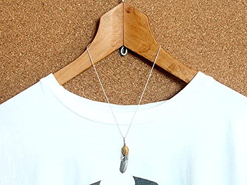 Native American Indian Eagle Feather with Gold Heart and Silver Pendant