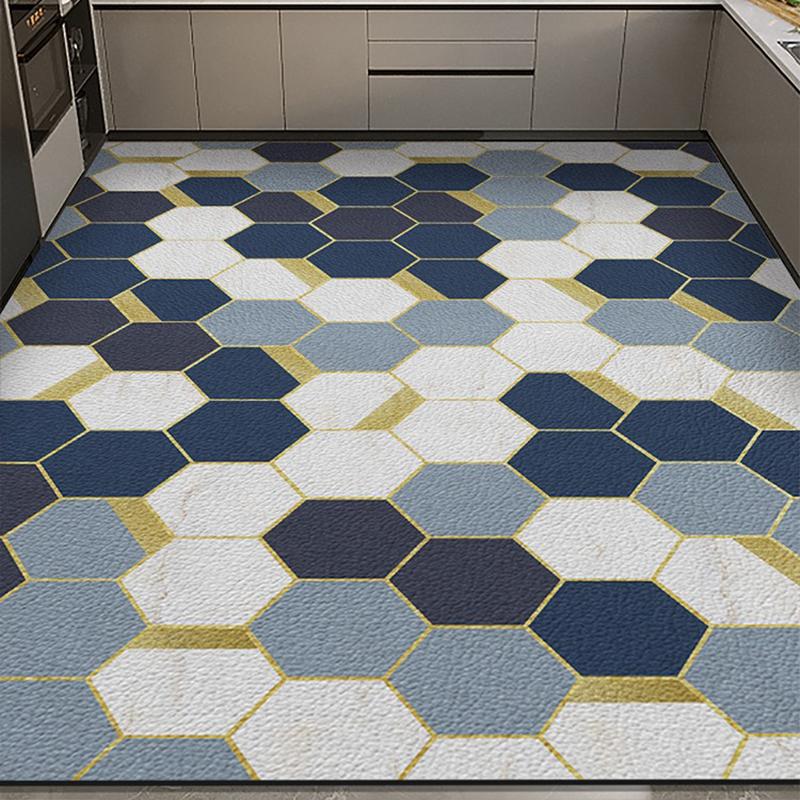 Kitchen Carpet Anti-slip Oil-proof Pvc Leather Floor Mat Wash-free Wipeable Waterproof Rug Dirt-resistant Large Area Foot Mats