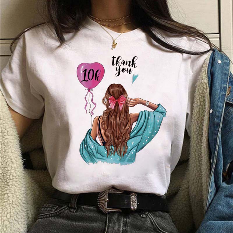 Cotton Tee Maycaur Casual Women's T-shirt New Funny Black Woman Top Tees Harajuku 90s Fashion Round Neck Short Sleeve Lady T Shirt Clothes