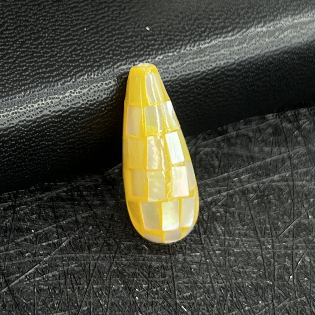 1 st, Fantastiska Gula Mosaikliknande Korallpärlor med Hål - DIY Smyckespärlor Lätta att Trä på Armband/Halsband Sommar Pysselmaterial Gåva