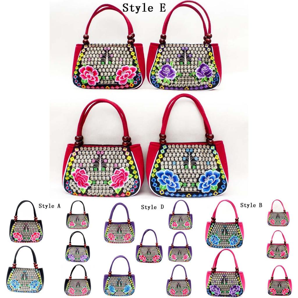 Elegant Fashion Yunnan National Style Embroidery Handbag For Women With Soft Handle