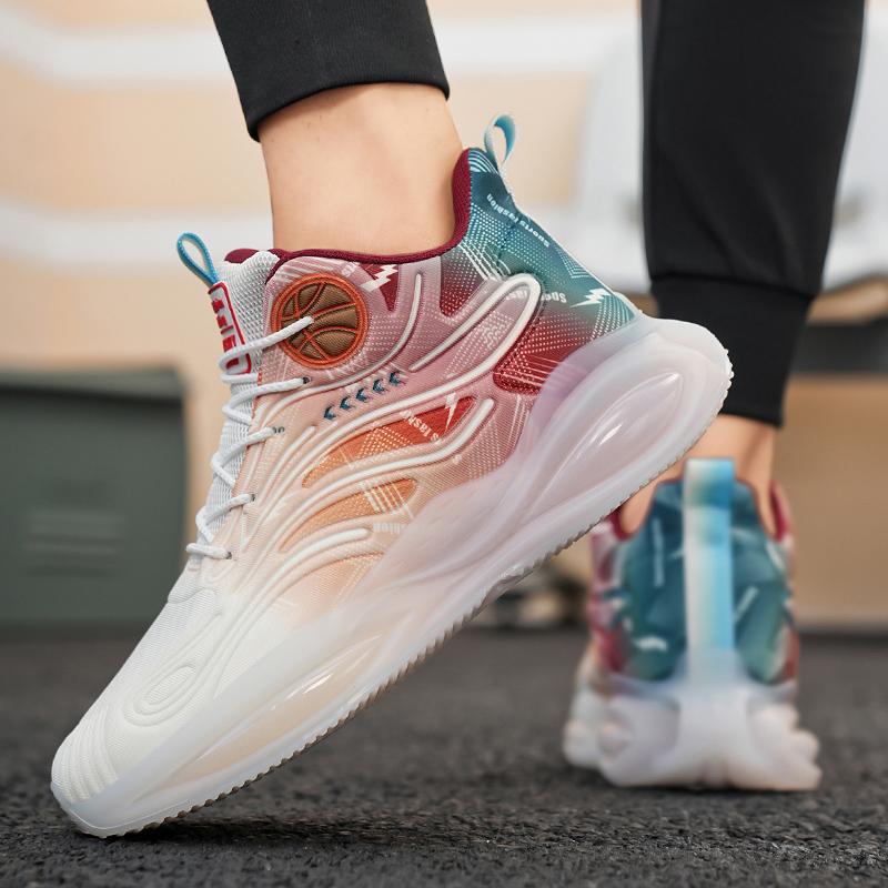 Men’s Sports Shoes Running Sneakers Summer Students Plus Size Basketabll Shoes Thick Sole Shoes High Top