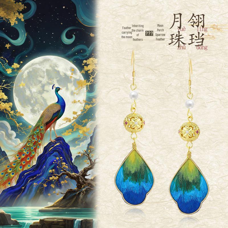 925 Silver Chinese Velvet Flower Earrings: Handcrafted Silk Ear Hooks for Women’s Hanfu & Qipao