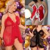 Plus Size Lace See-Through Christmas Lingerie Suit