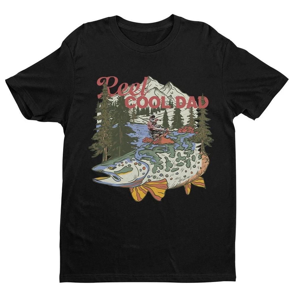 Retro Reel Cool Dad Unisex T- Shirt | Father s Day Fishing Gifts S