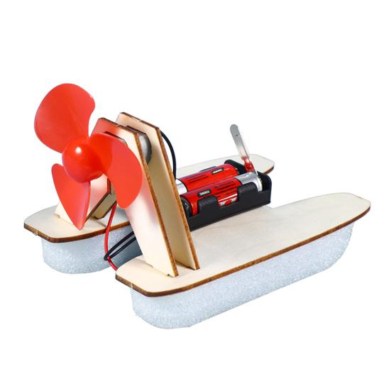 1 набор DIY Wind Powered Boat Model Kit Handmade Wooden Puzzle Hovership Building Crafts Kids STEM Educational Physics Science Experiment Toy
