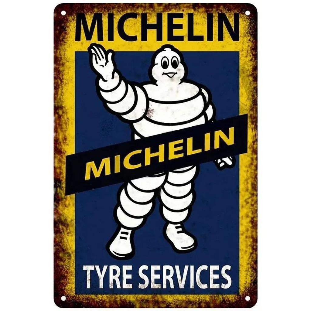 Tire Garage Shop Plaque Metal Tin Signs Wall Decoration Vintage Art Posters Iron Painting for Man Cave Home Cafe Garden Club Bar