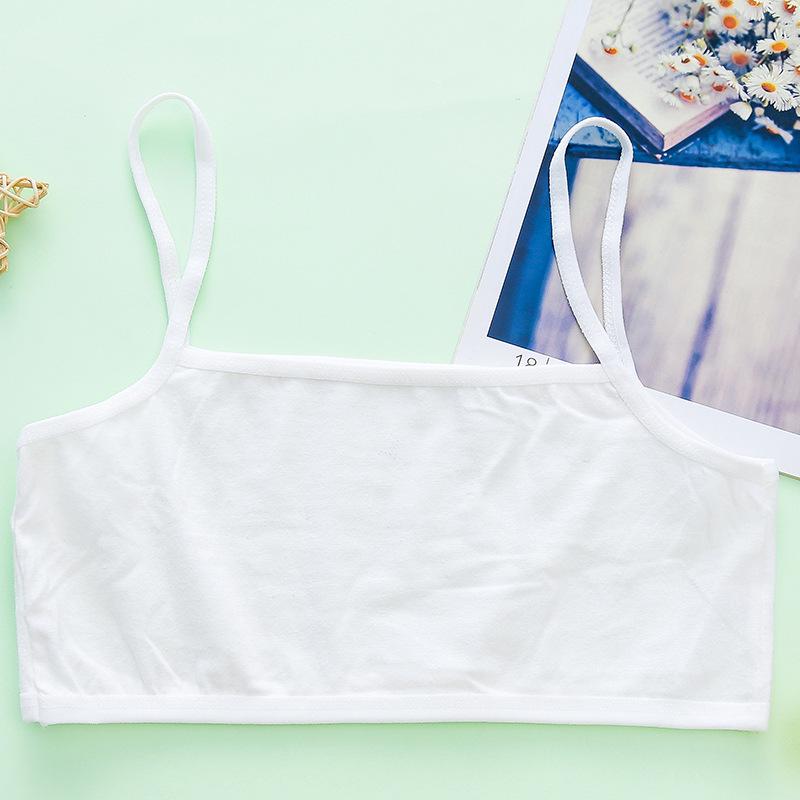 Girls' Cotton Camisole Bra for Ages 8-12 - Breathable Summer Underwear for Medium and Large Children