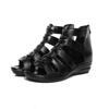 Summer Roman Genuine Leather Sandals Wedge Open Toe Fish Mouth Sandals Large Size Sandalias Mujer Verano Femmes Été C994