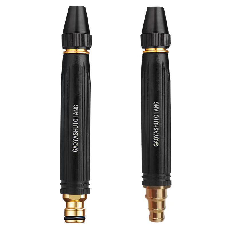 Black King Kong High-Pressure Water Spray Nozzle for Car Wash and Garden, with Copper-Plated Black Gun Head.