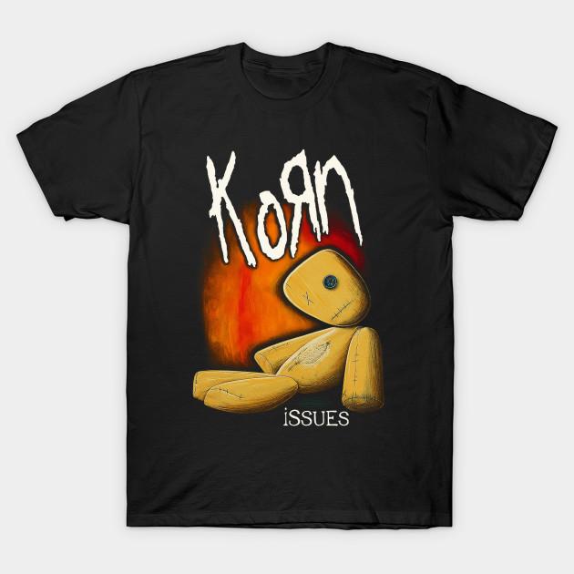 

Men Black Print T-shirt Korn No-Cut Transfer Paper Print Cotton Tshirt S чорний