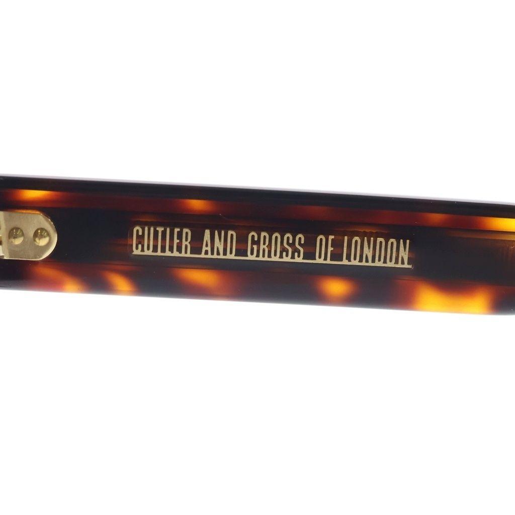 Used CUTLER AND GROSS CGOP 1410 02 Square Frame Clear Lens Sunglasses Glasses Brown