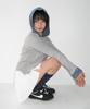 RONRON Button Cuff Hoodie Long Sleeve Gray
