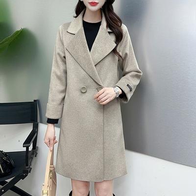 Cappotto da donna in lana, vestibilità ampia, taglie forti, stile coreano oversize, trench, capospalla autunnale