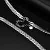 Flache Cubanische Kette Halskette für Männer Jungen, Wasserdichte Edelstahl Glieder Halsbänder, Klassische Männliche Accessoires Schmuck Geschenke