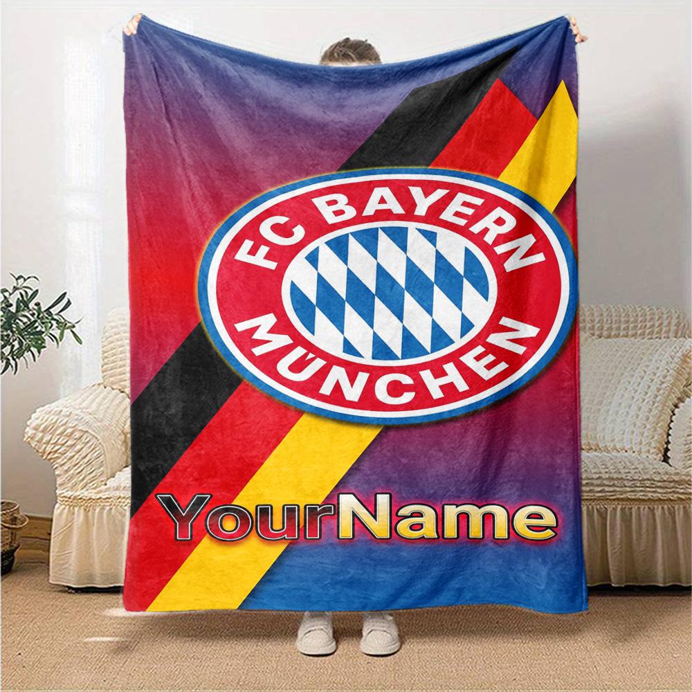 Bayern Munich Personalized Name Blanket Gift Personalized Blanket Soft & Cozy for Chair Nap Livingroom Seaside for All Occasions