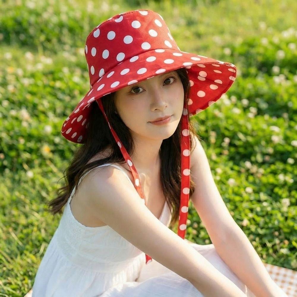 Lace Summer Sun Hat Red Bucket Hat Portable Sunscreen Visor Cap  Hiking