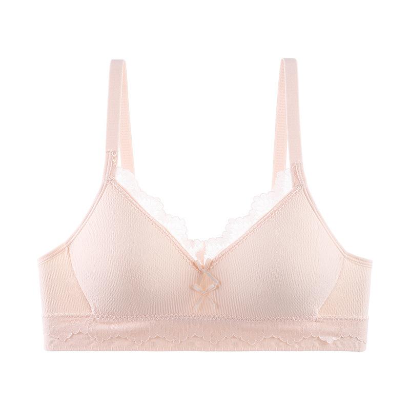 Japanese Lace Lingerie for Girls Junior High School Students Without Steel Hoop Bras High School Students Thin Cup Developmental Bras