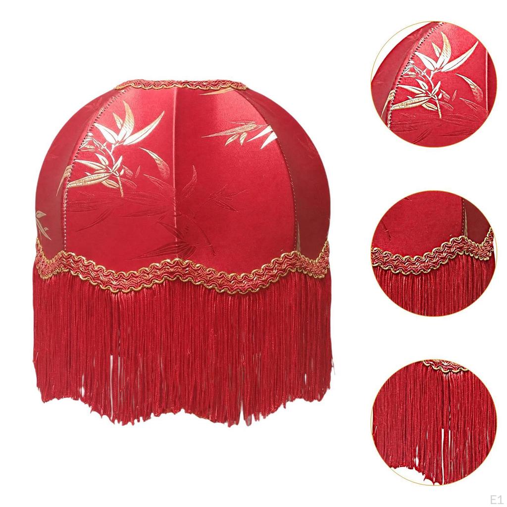 Shade with Soft Fringe, E27 Socket, Classic Ornament, European , Suitable for Bedroom, Living Room,