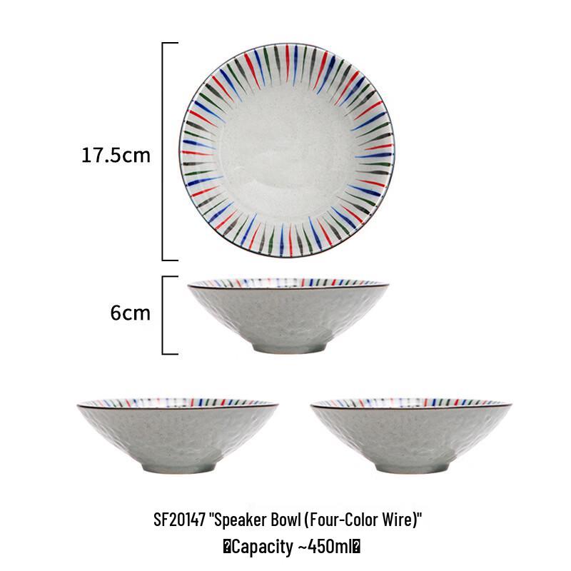 

ZISIZ Hand-Painted Ceramic Douli Noodle Soup Bowl
