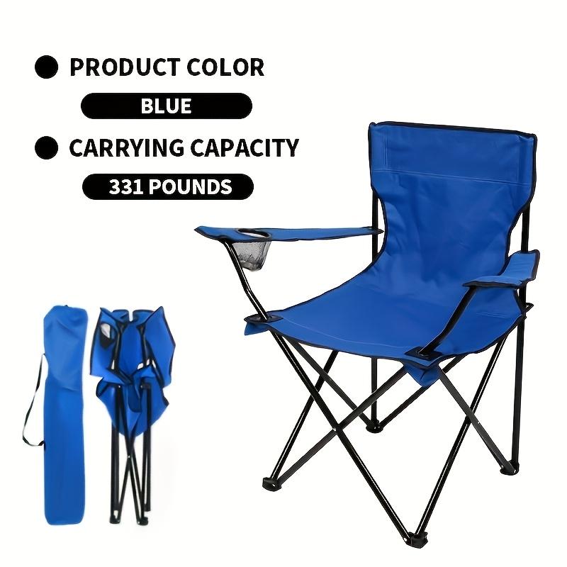 

Outdoor Camping Chair With Backrest, Portable Picnic Chair, Beach Chair With Carrying Bag, Foldable Fishing Chair With Cup Holder, Foldable Outdoor синий