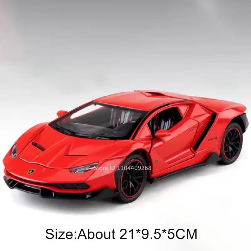 1:24 Scale Lambor LP770 Revuelto Sports Car Model Toy Alloy Diecast Sound Light Supercar Vehicles Models Boys Birthday Gifts