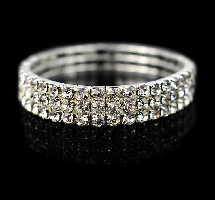 European Princess Style Rhinestone Bracelet - Elegant Elastic Hand Jewelry for Women