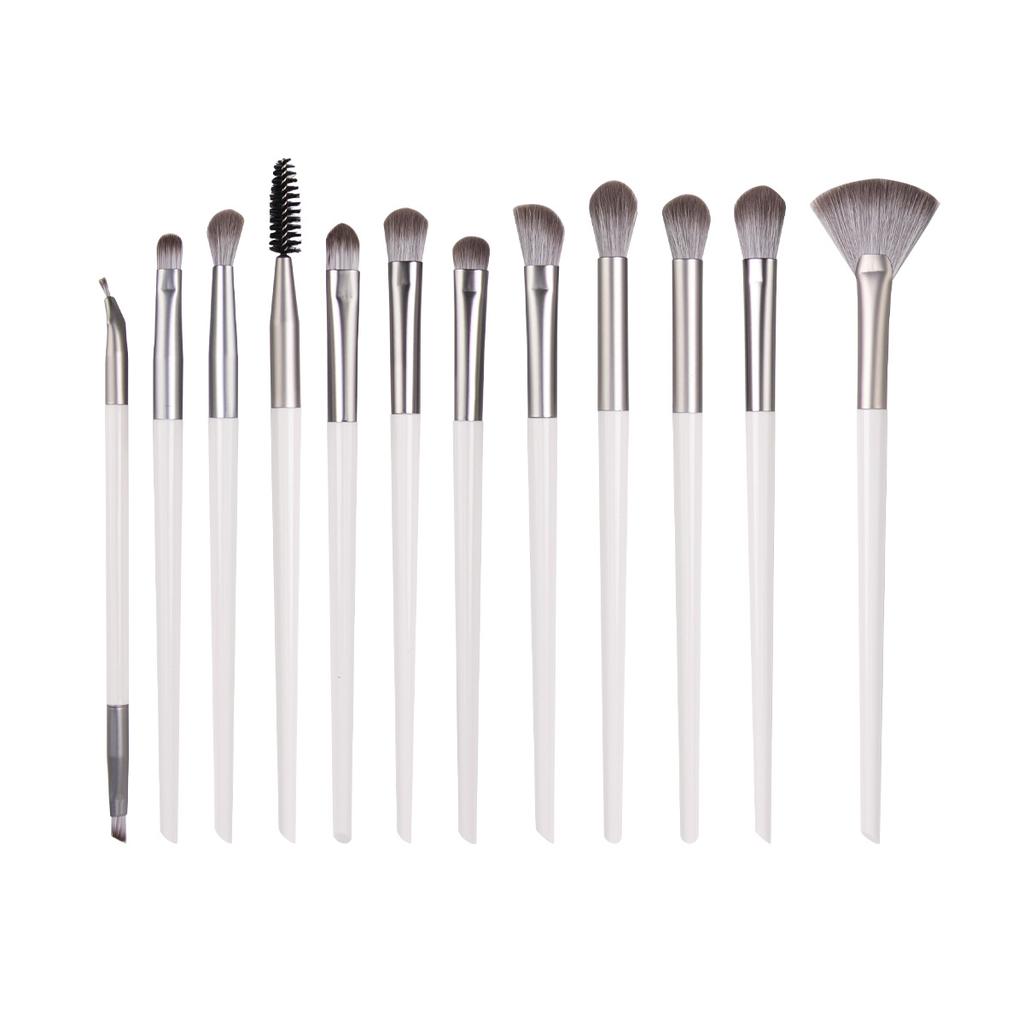 12 plastic handle eye brushes 4 colors optional, makeup brush set brush multi-function full set of eye makeup tools
