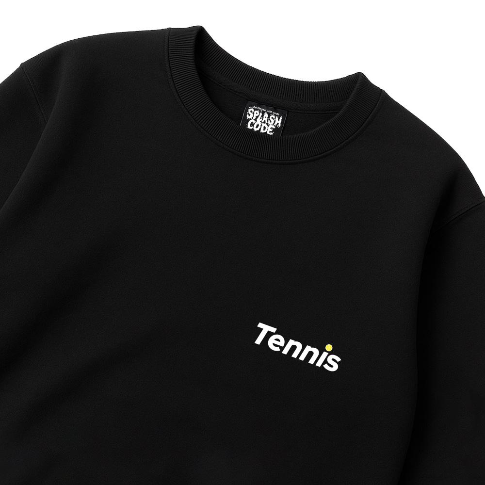 Seupeullaesikodeu Heavy Crew Neck Sweatshirt Black - Tennis Club Blue