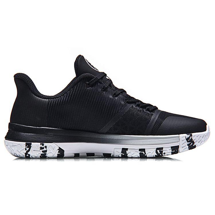Li Ning Xiaolong Durable Low Top Basketball Shoes Unisex Sneakers Black White ABAN031-4