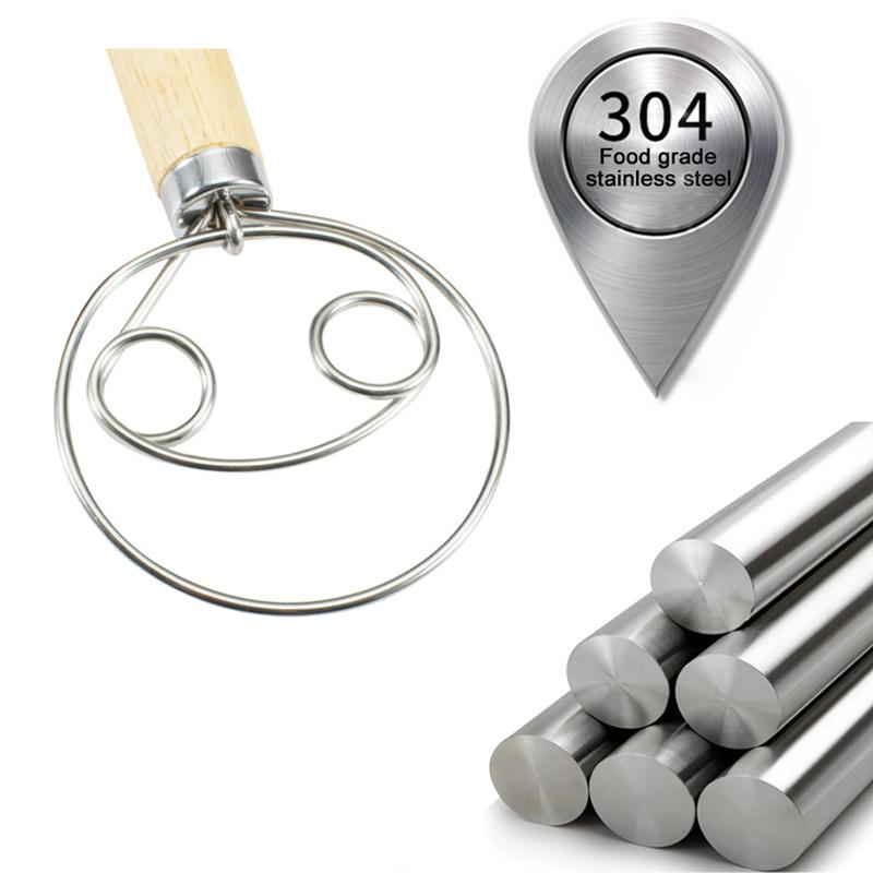 1PC Nejlepší dřevěné nerezové kuchyňské náčiní, šlehače na těsto, cukrářské nástroje