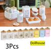 3Pcs Dollhouse Simulation Nordic Storage Jar Model Kitchen Storage Organzier Candy Box Miniature Food And Play Dry Goods Cans