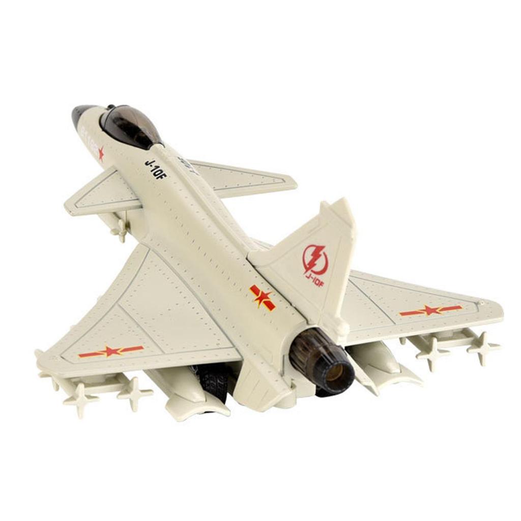 Modèle d'avion de chasse J10 à l'échelle 1/72 avec son et lumière en alliage Avion laiteux