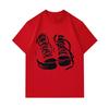 Men's 100% Cotton Crew Neck Short Sleeve T-Shirt, Casual Black White Sneakers Print Comfortable Lightweight Graphic Tee for Daily Wear, Soft Breathabl