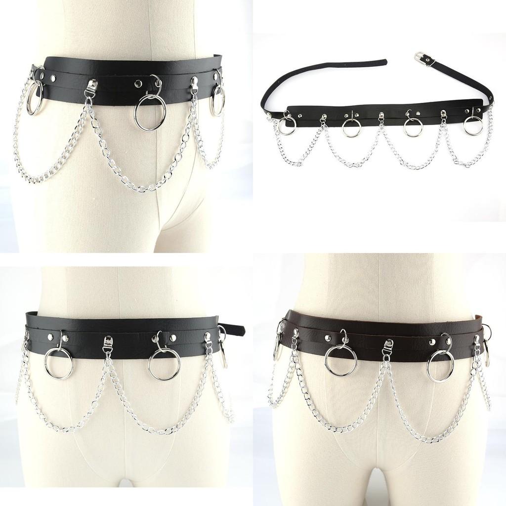 Style Punk Womens Belt Metal Chain Pendant Fashion Clothing Accessories