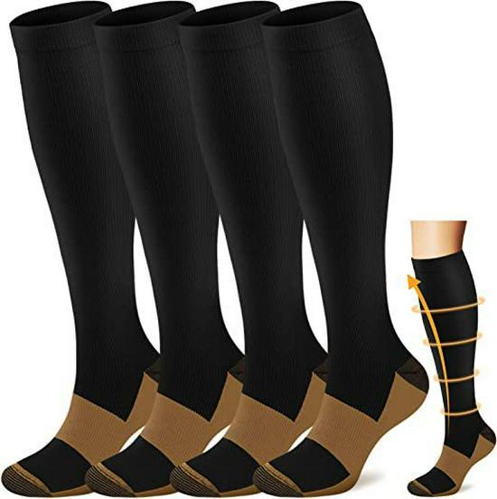 Women's Copper Ion Compression Thigh-High Sports Socks
