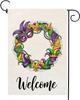 Mardi Gras Donut Garden ag 12x18 Inch Double Sided For Outside Mask eur de Lis Welcome New Orleans Carnival Yard Outdoor EEZ
