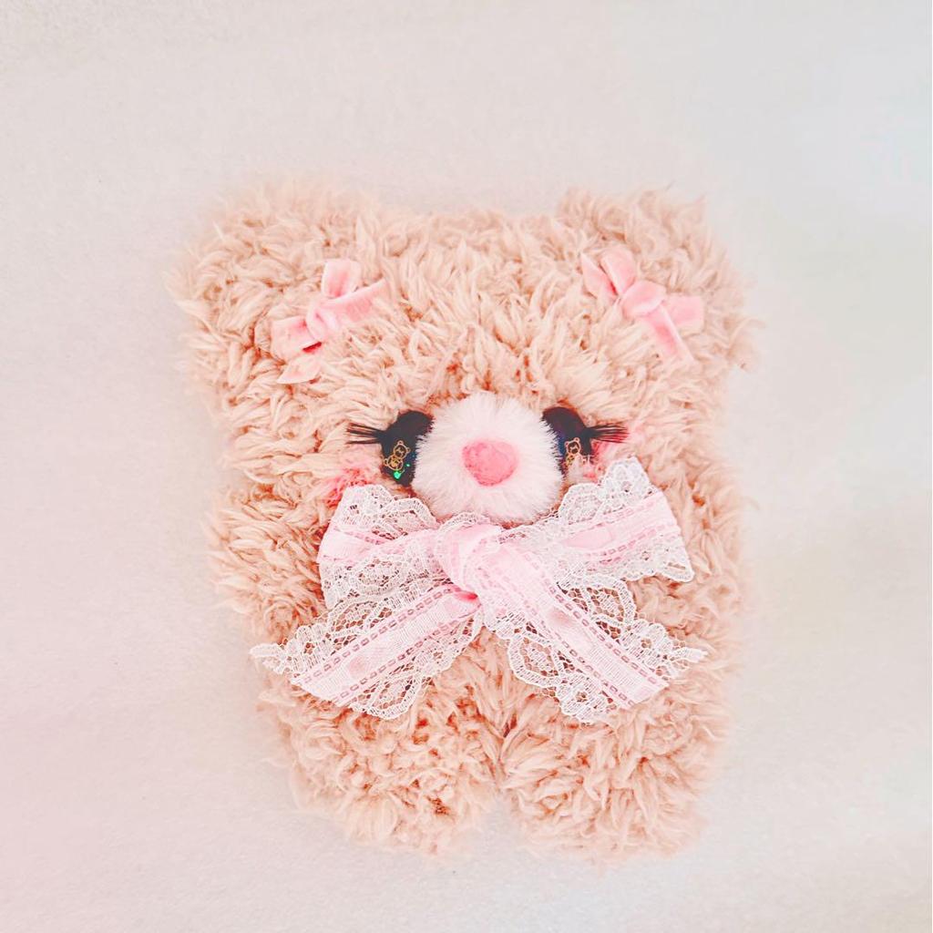 [USED] Lily Ribbon Artist Wool Teddy Bear Handmade Plush Toy Bear