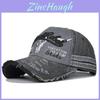 Unisex Retro Baseballkappe Gewaschene Jeanskappe Verstellbar Lässig Bestickte Buchstabenkappe